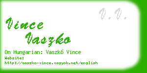 vince vaszko business card